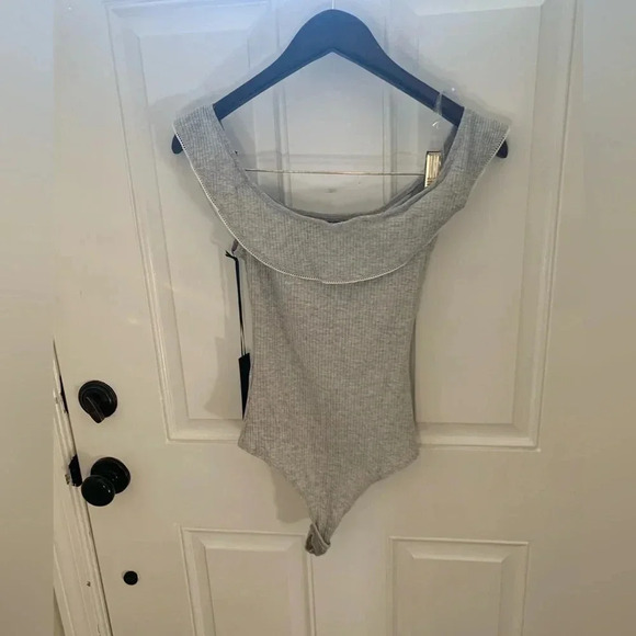 YFB Clothing Gray Ribbed Tank Top Bodysuit NWT Size Small - Picture 5 of 5